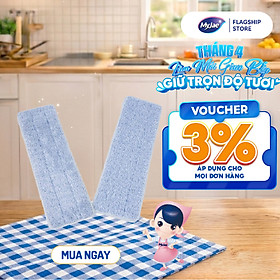 Bông Lau Thay Thế Cây Lau Nhà MyJae Đài Loan Sợi Polyester Kéo Vắt Thông Minh Sạch Nhanh 360 Độ 125cm