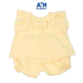 Bộ quần áo ngắn bé gái Vàng canary cotton lụa - AICDBG4ISUUZ - AIN Closet