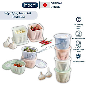 Mua Hộp đựng hành tỏi ớt gừng gia vị thực phẩm trữ đông inochi Hokkaido thoát nước thông minh nắp kín tránh mùi tiện lợi