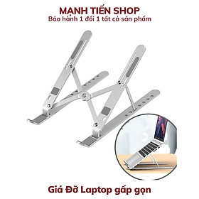 Giá đỡ laptop, máy tính hợp kim nhôm nguyên khối,điều chỉnh 6 cấp độ,thiết kế tản nhiệt kiểu dáng sang trọng chống rung,chịu tải nặng xếp gọn mang theo TiMa.lala - Hàng chính hãng - Bạc