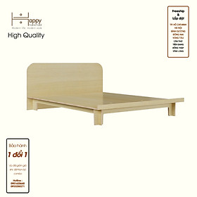 HAPPY FURNITURE , Gỗ tự nhiên , Giường ngủ gỗ Plywood - AIDAN , GNG_193 , 205cm x 181cm x 27cm DxRxC