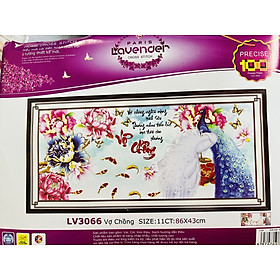 Mua Tranh thêu chữ thập vợ chồng LV3066  kích thước 86 x 43 cm