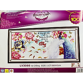 Tranh thêu chữ thập vợ chồng LV3066, kích thước 86 x 43 cm