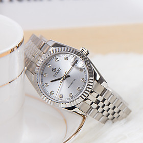 【START】đồng hồ nữ Mặt số nạm kim cương đồng hồ cơ tự động chức năng ngày chống nước đồng hồ kim loại chất lượng Thụy Sĩ