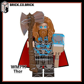 Đồ chơi Lắp ráp minifig Siêu anh hùng trong Phim Biệt Đội Báo Thù Captain Wanda Ant Wasp Người sắt Thor Tóc dài WM6063 - Thor WM-717