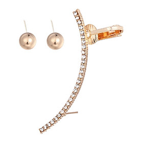 Fashion Geometric Stud Earrings Crystal Ear Studs Gold Tone Charms Jewelry