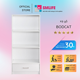 Kệ sách gỗ hiện đại SMLIFE Bodcat  | Gỗ MDF dày 17mm chống ẩm | D60xR30xC130cm - Màu