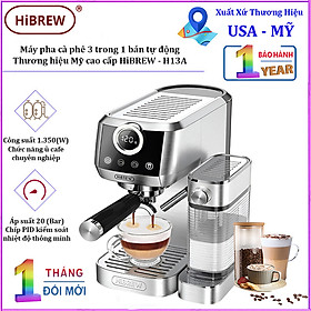 Mua HÀNG CHÍNH HÃNG - Máy pha cà phê Espresso bán tự động  3 trong 1 tự động pha Espresso  Latte  Cappuccino. Thương hiệu Mỹ cao cấp HiBREW - H13A