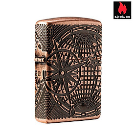 Bật Lửa Zippo 29853 – Zippo World Map Design Armor Antique Copper