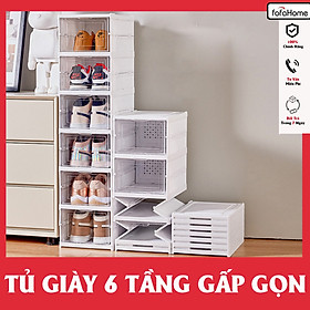 Hộp Đựng Giày Xếp Gọn Không Cần Lắp Đặt Có Nắp Mở Dễ Dàng Chắc Chắn Bằng Nhựa Thiết Kế Thông Minh