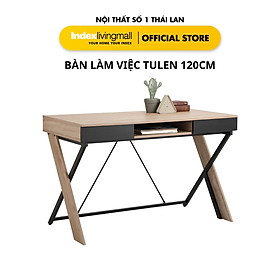 Bàn Làm Việc Học Tập TULEN Màu Gỗ Sồi Tự Nhiên Kích Thước 120CM Tải Trọng 50KG | Index Living Mall | Nội Thất Nhập Khẩu Thái Lan