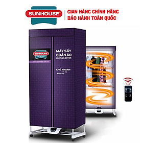 Tủ sấy quần áo Sunhouse SHD2707, Công suất 1500W, Có 3 tầng treo quần áo, Hàng chính hãng - Bảo hành 12 tháng