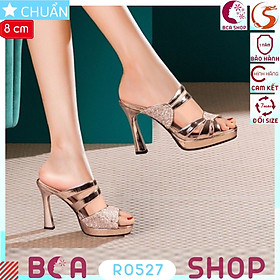 Giày cao gót nữ màu vàng 8p RO527 ROSATA tại BCASHOP hở mũi, tôn dáng lại sang trọng và thời thượng