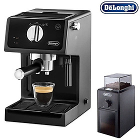 Combo máy xay cà phê Delonghi KG79 + máy pha cà phê Delonghi ECP31.21-Hàng Chính Hãng