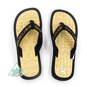 Dép chiếu xỏ ngón Hương Quế DCQ-47 nguyên liệu tự nhiên (sợi chiếu, bột quế, sợi đay) ngăn ngừa mồ hôi chân - giữ ẩm và mát chân