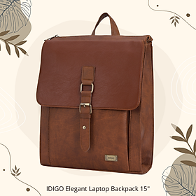 Balo Da Nam Nữ Đựng Laptop Thời Trang Ngăn Trước Khoá Gài IDIGO UBP2 - 6015, Balo Công Sở Cao Cấp