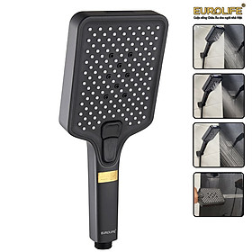 Mua Bộ tay dây sen 4 chức năng chảy  nhựa ABS mạ đen Eurolife EL-126SH-D