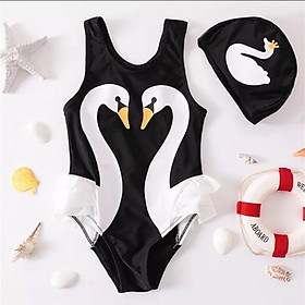  Bộ đồ bơi bikini bé gái hình thiên nga kèm nón