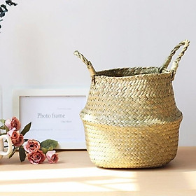 Mua Giỏ cói Vintage trồng cây/đựng quần áo/đựng vật dụng nhỏ/ decor tự nhiên nhiều Size