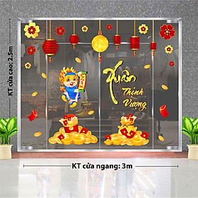 DECAL TRANG TRÍ TẾT 2024 CHO QUÁN BUFFET CHAY