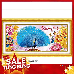 Mua Tranh thêu chữ thập chim công 88825 82x40cm