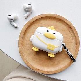 Mua Airpods pro case  Ốp bảo vệ dành cho Airpods pro- Hình Vịt đeo túi_ Tặng kèm 1 móc khóa mèo con
