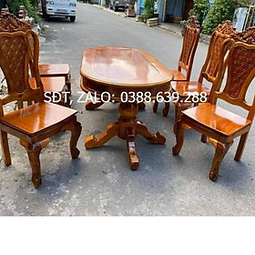 Bộ Bàn Ăn/ Tiếp Khách 6 ghế gỗ Tràm Bông Vàng lõi giá 7tr500