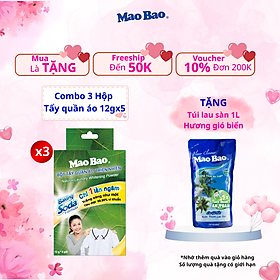 Combo 03 hộp Bột Tẩy Quần Áo Thiên Nhiên Baking Soda (12g x 5 gói)
