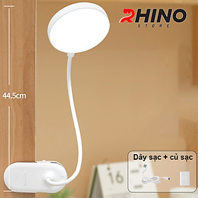 Mua Đèn học LED ánh sáng trắng gắn kẹp bảo vệ mắt chống cận cảm ứng Rhino L402  tích điện đa năng làm việc  để bàn học - Hàng chính hãng