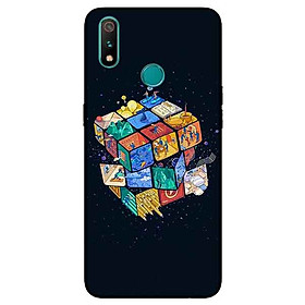 Ốp Lưng in cho Realme 3 Pro Mẫu Rubik Vũ Trụ - Hàng Chính Hãng