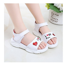 Giày sandal bé gái 3 đến 10 tuổi 2 màu trắng hồng dễ thương ES006