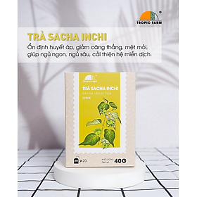 Trà Sacha Inchi Túi Lọc - Tropic Farm - Hộp 40g - Ổn định huyết áp