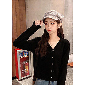 Áo khoác cardigan len nữ dáng lửng ArcticHunter, chất len mềm mịn, thời trang thương hiệu chính hãng
