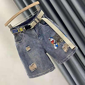 Quần Short Denim Lưng Cao Ống Rộng In Họa Tiết Thời Trang Cho Nữ