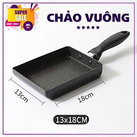 Chảo đúc bằng đá ceramic trứng 15 x 18cm - VUÔNG (Sử dụng tất cả các loại bếp)