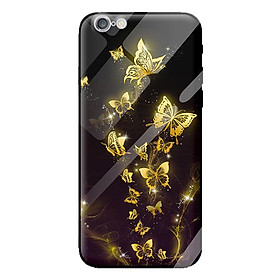 Ốp kính cường lực cho iPhone 6 nền bướm vàng 1 - Hàng chính hãng