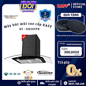 Máy hút mùi kính cong 900mm KAFF KF-GB209TB Tặng bộ lọc than thay thế KAFF-Hàng Chính Hãng