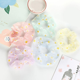 Combo 2 Dây Chun Buộc Tóc Scrunchies Họa Tiết Hoa Cúc (màu ngẫu nhiên)