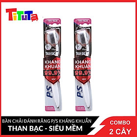 COMBO 2 Bàn Chải Đánh Răng P S Than Bạc Siêu Mềm Kháng Khuẩn 99.9% x 2