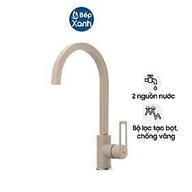 Mua Vòi rửa chén Malloca MF-062 Đồng thau sơn giả đá (màu kem) - Hàng Chính Hãng