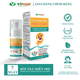 Gel Bôi Da Ngăn Ngừa Mụn, Giảm Thâm Sẹo Do Mụn, Gel Nano Bạc Family Shark VIPHAR, Chai 20g