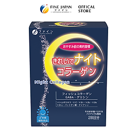 Bột uống Night Collagen FINE JAPAN hỗ trợ giấc ngủ & đẹp da hộp 28 thanh
