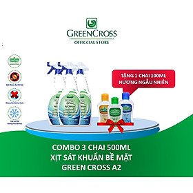 COMBO 3 CHAI 500ML XỊT KHUẨN BỀ MẶT GREEN CROSS A2