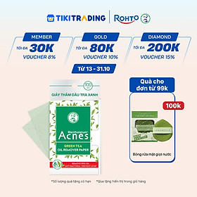 Giấy thấm dầu trà xanh Acnes Oil Remover Paper Green Tea 100 tờ