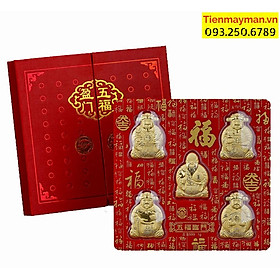 Bộ 5 Ông Thần Tài Ngũ Phúc Lâm Môn mạ vàng may mắn - NELI - RƯỚC LỘC XUÂN