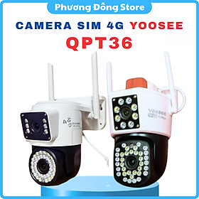 (Mẫu 2024) Camera 4G Yoosee 2 MẮT XEM 2 MÀN HÌNH 5.0MPX xoay 360 độ, xem đêm có màu, hỗ trợ đàm thoại 2 chiều - hàng chính hãng