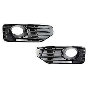 2 Pieces Fog Light Grille Lamp Covers Fog Lamp Cover Insert Gloss Black Parts Replaces Durable Left Side Right Side for T5.1
