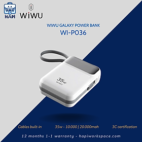 Mua Sạc dự phòng hàng chính hãng WiWU Galaxy 10.000/20.000 mAh  35W  cáp Type-C/L  màn hình