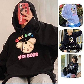 Áo Hoodie Không Xù lông Dành Cho Nam Cho Nữ Có Mũ Chất Nỉ Form rộng Unisex Sici Bea