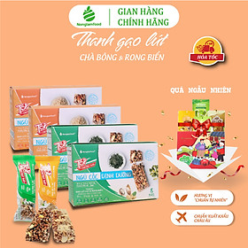 [PROTEIN] Combo 4 hộp thanh gạo lứt ngũ cốc 2 vị (Chà bông/ Rong biển) Nonglamfood hộp  8 thanh 136g | Ăn kiêng | Cải thiện vóc dáng | Eat Clean